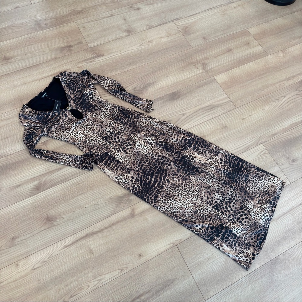 Express Leopard Print Maxi Dress